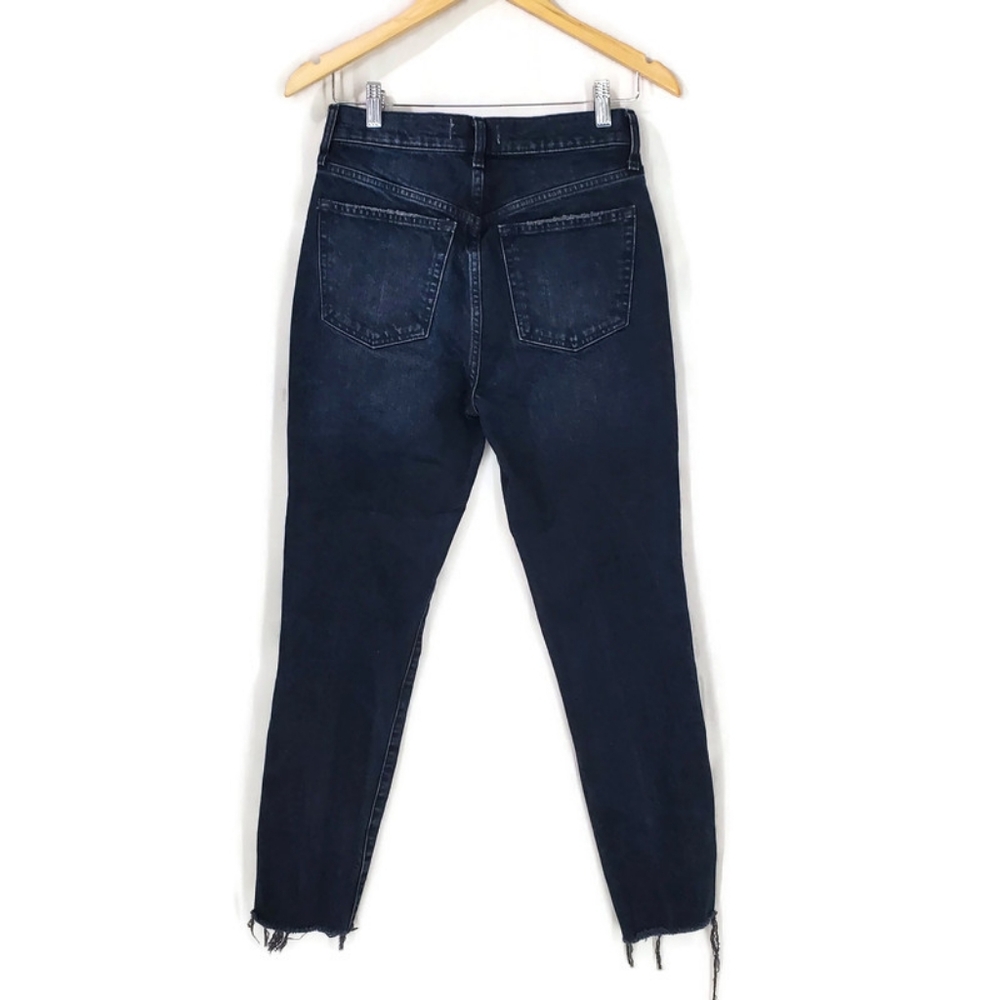 Free People We The Free Stella Skinny Jeans 27 Lulworth Blue Raw Hem Button Fly - Picture 3 of 12